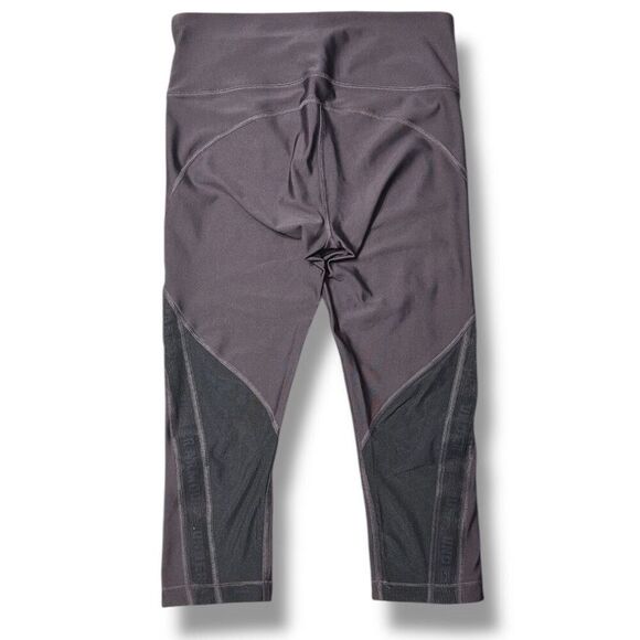 Under Armour M Leggings Black Purple HeatGear Crop Compression Stretch Athletic - Picture 4 of 9